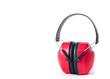 red earmuffs isolated on white background