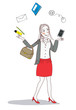 femme moderne jongle bureau