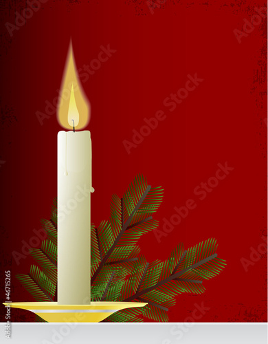 Vector: Christmas card with candle Christmas card with candle