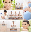 Healthy Yoga Lifestyle Montage Women at Spa