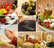 Healthy Italian Mediterranean Food Menu Montage