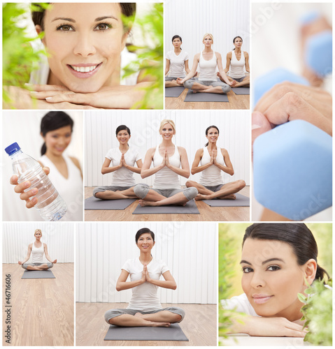 Photo: Healthy Yoga Lifestyle Montage Women at Spa Healthy Yoga Lifestyle Montage Women at Spa