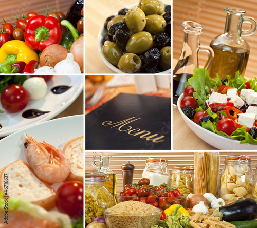 Photo: Healthy Italian Mediterranean Food Menu Montage Healthy Italian Mediterranean Food Menu Montage