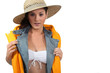 woman ready for the beach