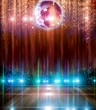 Abstract disco ball_Background with flashing lights.