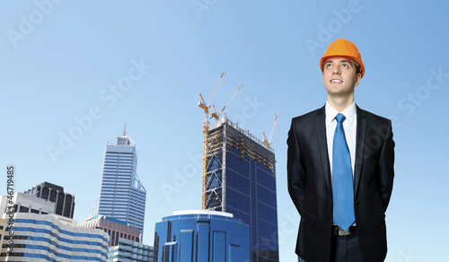 Photo: Businessman standing on the construction site Businessman standing on the construction site
