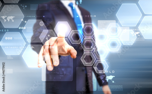 Illustration: Virtual technology in business Virtual technology in business
