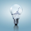 Electric light bulb with clean water