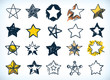 Collection of handdrawn stars