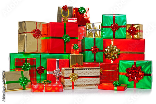 Photo: Large group of Christmas presents Large group of Christmas presents