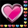 Vector: Set of colored heart shape icons, vector illustration Set of colored heart shape icons, vector illustration