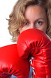 Foto: Woman wearing boxing gloves close up Woman wearing boxing gloves close up