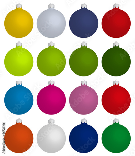 Vector: Weihnachtskugeln, bunte Weihnachtsdekoration, Vektor Sammlung Weihnachtskugeln, bunte Weihnachtsdekoration, Vektor Sammlung