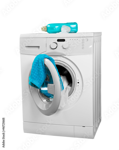 Photo: Washing machine isolated on white background Washing machine isolated on white background