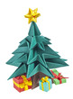 An origami Christmas tree