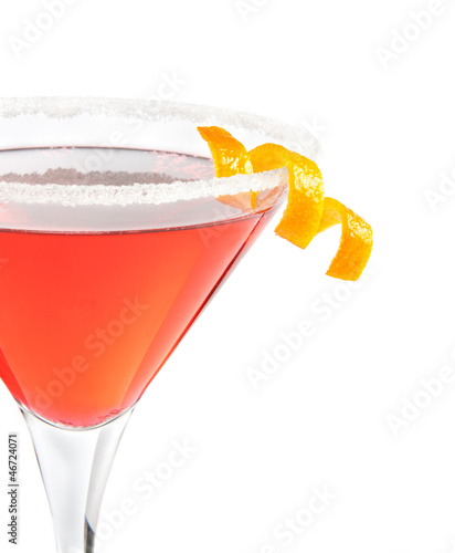 Photo: delicious cocktail served in tall glass isolated delicious cocktail served in tall glass isolated