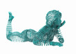 Foto: relaxing woman made of spheres abstract human relaxing woman made of spheres abstract human