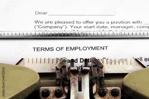 Photo: Terms of employment Terms of employment