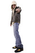 Bad man pointing gun