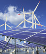 solar energy panels and wind turbine