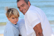 Father and son on the beach