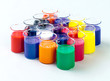 colors in the glass tubes in laboratory for experimental nontoxi
