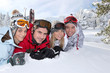Friends on a skiing holiday together