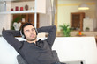 Man relaxing with music