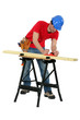 Laborer on white background