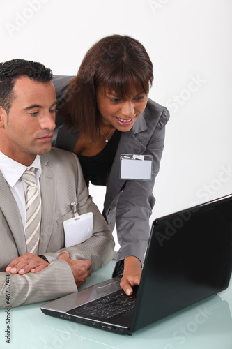 Photo: Colleagues working on their presentation Colleagues working on their presentation