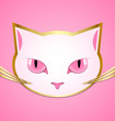 Vector: White cat head White cat head