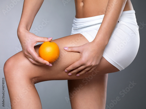Photo: cellulite skin on her legs cellulite skin on her legs
