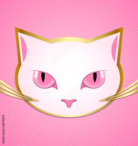 Vector: White cat head White cat head