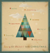 Christmas greeting card geometric tree
