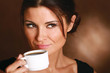 Portrait of a woman drinking  coffee
