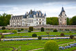 Famous castle Chenonceau, view from the garden. Loire Valley