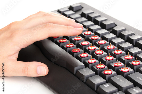 Photo: Painful typing on keyboard close-up Painful typing on keyboard close-up