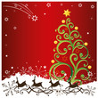 Vektor: Weihnachten, Rentiere, Tannenbaum, Schnee Weihnachten, Rentiere, Tannenbaum, Schnee