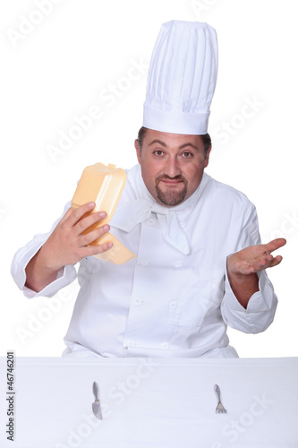 Photo: Chef confused by fast-food packaging Chef confused by fast-food packaging
