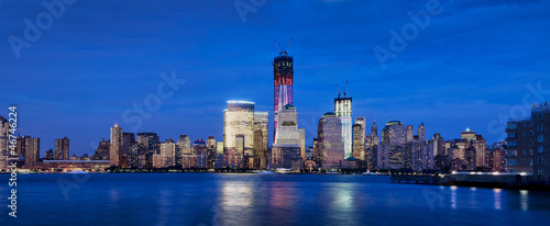 Photo: Panorama de Manhattan, heure bleue - New York Panorama de Manhattan, heure bleue - New York