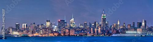 Photo: Panorama de Manhattan, heure bleue - New York Panorama de Manhattan, heure bleue - New York