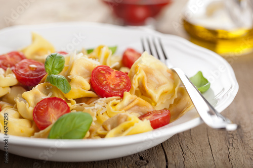Photo: tortellini with cheese and tomatoes tortellini with cheese and tomatoes