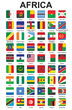set of push buttons with African countries flags