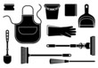 Silhouettes of the equipment for cleaning
