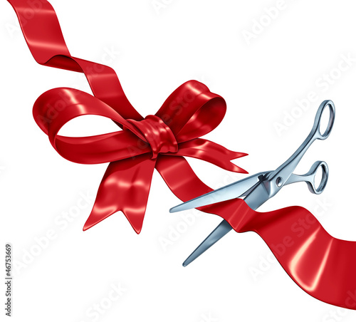 Illustration: Bow And Ribbon Cutting Bow And Ribbon Cutting