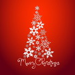 Christmas tree with sign red background