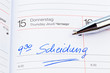 Eintrag im Kalender: Scheidung