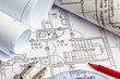 Bauplan eines Wohnhauses. Hausbau