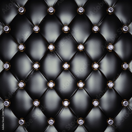 Fototapeta na wymiar Black upholstery pattern with diamonds , 3d illustration