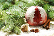 Weihnachtsapfel mit Christbaum